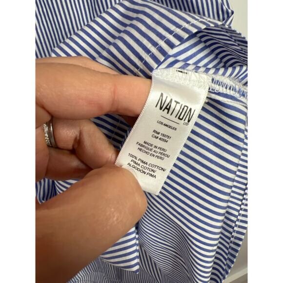 NEW Nation LTD Hallie Tiered Shirtdress Women's Banker Stripe Size: Medium - Picture 5 of 7